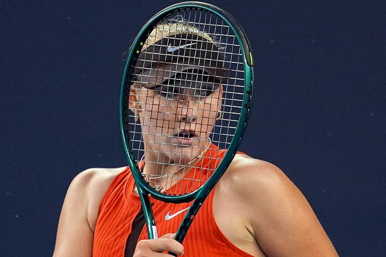 Un primo piano di Mirra Andreeva (foto Getty Images)