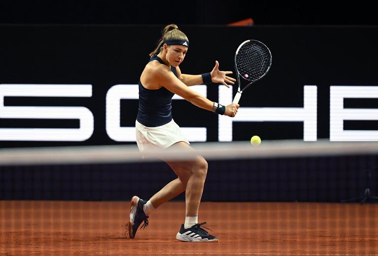 Karolina Muchova in azione a Stoccarda (Foto Porsche AG)