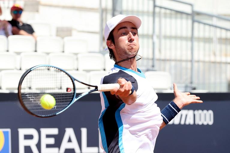 Massimo Giunta in azione durante le prequalificazioni per gli Internazionali BNL d'Italia (Foto FITP)