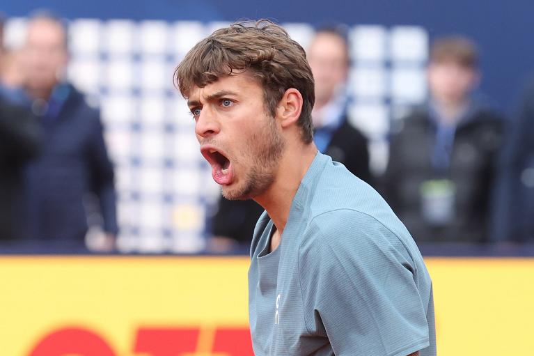 Un'esultanza di Flavio Cobolli (foto Getty Images)