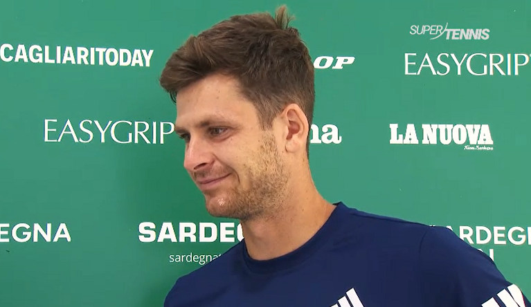 Il polacco Hubert Hurkacz al Sardegna Open (Fotogramma dal video SuperTennis)