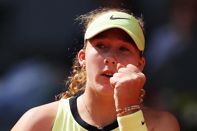 La grinta di Mirra Andreeva (foto Getty Images)