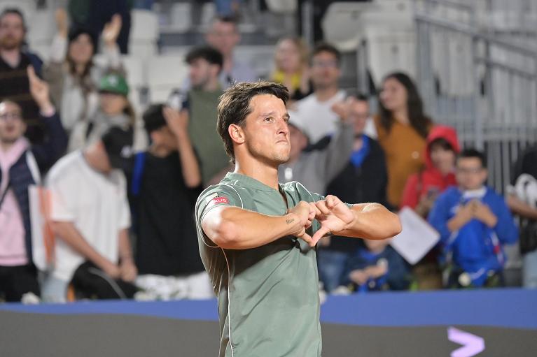 La gioia di Luciano Darderi agli Internazionali BNL d'Italia 2026 (Foto FITP)