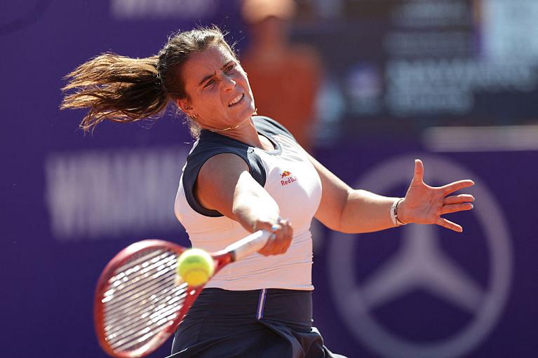 Emma Navarro in azione a Strasburgo (Getty Images)