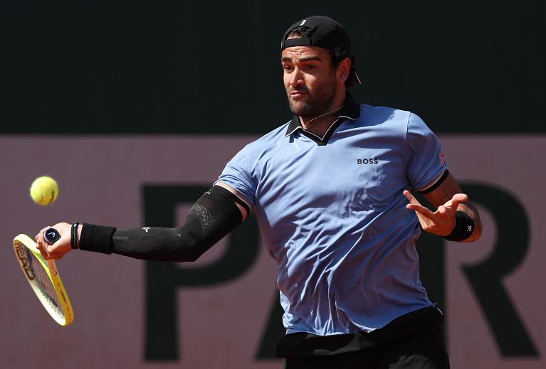 Berrettini in azione col dritto (Getty Images)