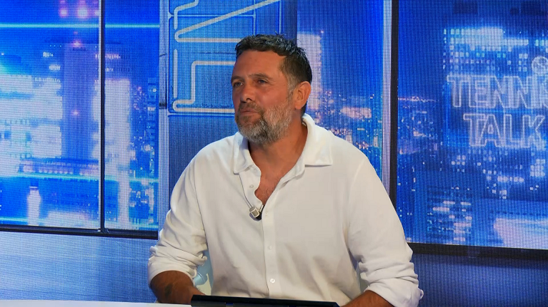 Stefano Cobolli nello studio di Tennis Talk (Fotogramma dal video SuperTennis)