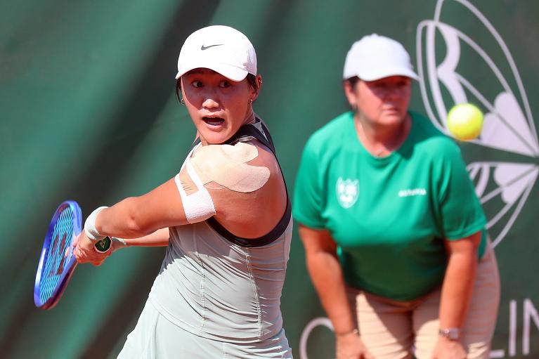 Xiyu Wang in azione al WTA 125 di Brescia (Foto Calabrò)