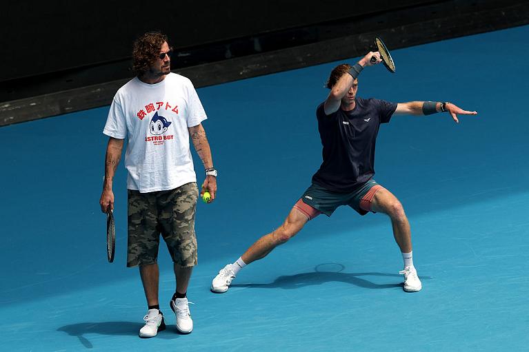 Andrey Rublev in allenamento con Marat Safin (Getty Images)