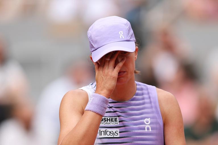 Lo sconforto di Iga Swiatek (foto Getty Images)