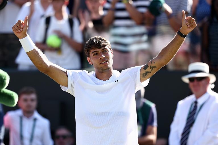 Flavio Cobolli esulta (foto Getty Images)