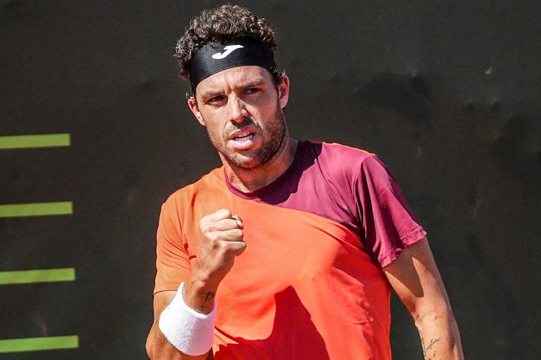 La grinta di Marco Cecchinato (foto Peluso)