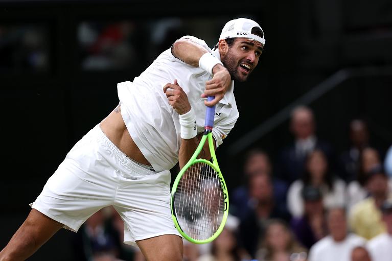 Matteo Berrettini a Wimbledon con la nuova versione della Head Extreme (Foto Getty Images)