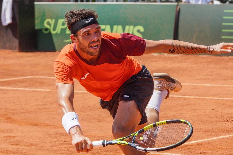 Marco Cecchinato in azione (foto Peluso)