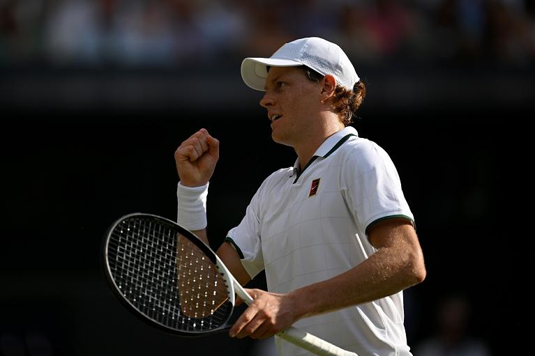 Un'esultanza di Jannik Sinner (foto Getty Images)