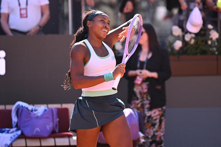 Tutta la felicità di Coco Gauff dopo la semifinale vinta al Foro Italico (Foto FITP)