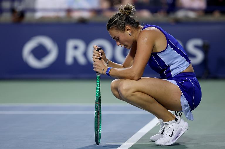 Tutta la delusione di Aryna Sabalenka (foto Getty Images)