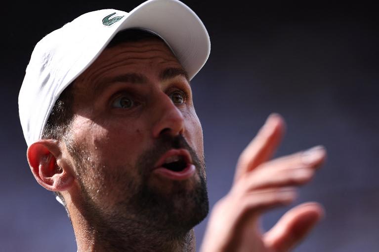 Un primo piano di Novak Djokovic  (foto Getty Images)