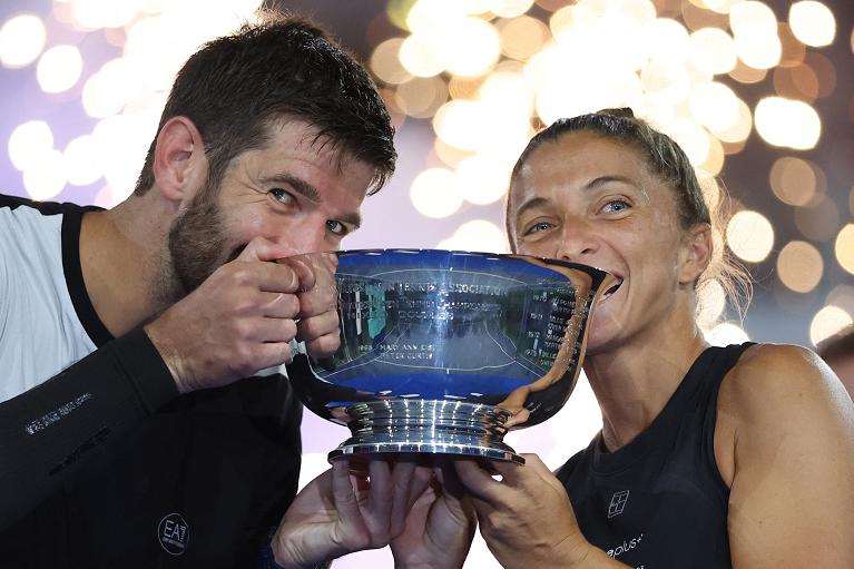 Andrea Vavassori e Sara Errani festeggiano il titolo allo US Open 2026 (Getty Images)