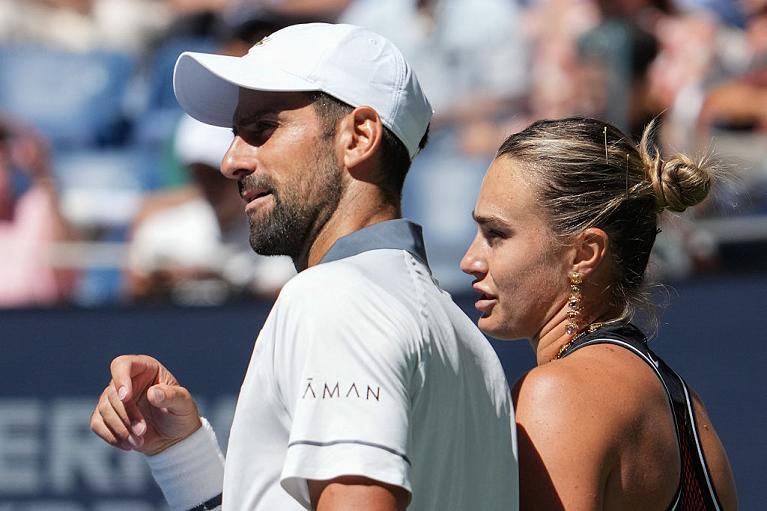 Novak Djokovic e Aryna Sabalenka (Getty)