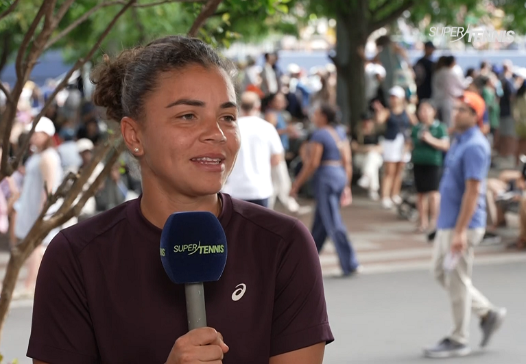 Jasmine Paolini a Flushing Meadows in occasione dello US Open (Fotogramma dal video SuperTennis)