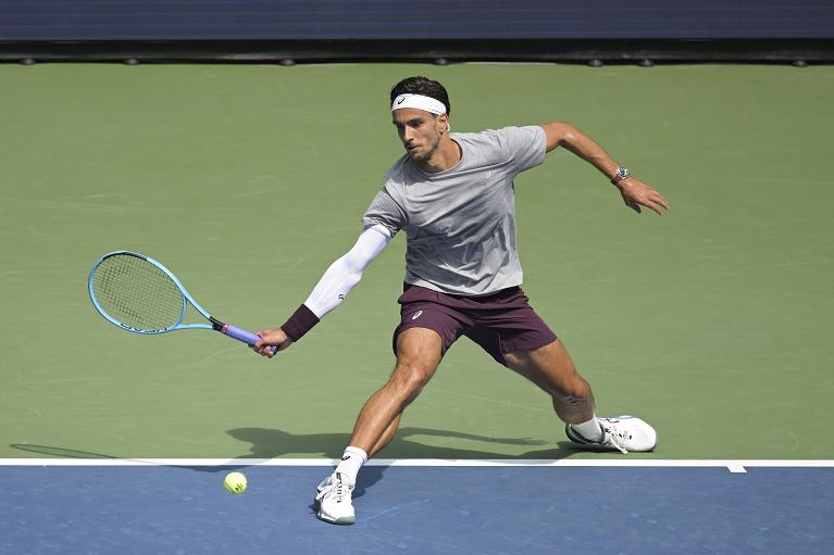 Lorenzo Musetti in allenamento allo US Open (Foto USTA)