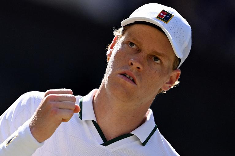 Tutta la grinta di Jannik Sinner (foto Getty Images)