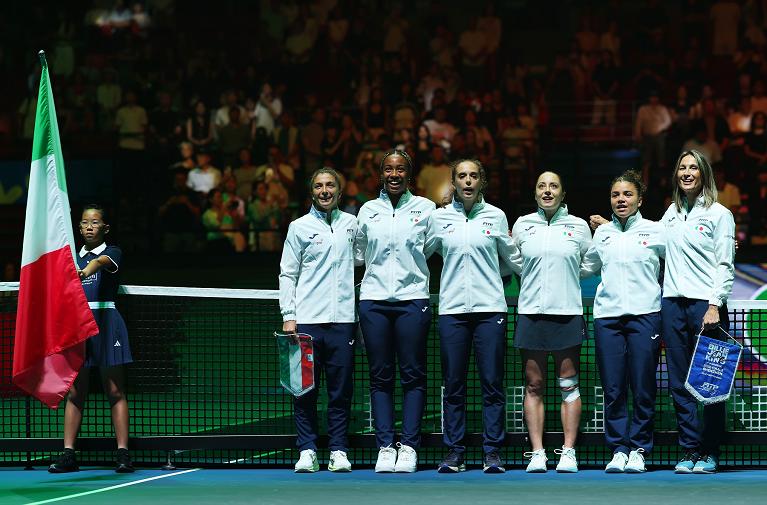 La Nazionale azzurra femminile alle Billie Jean King Cup Finals 2026 (foto Getty Images)