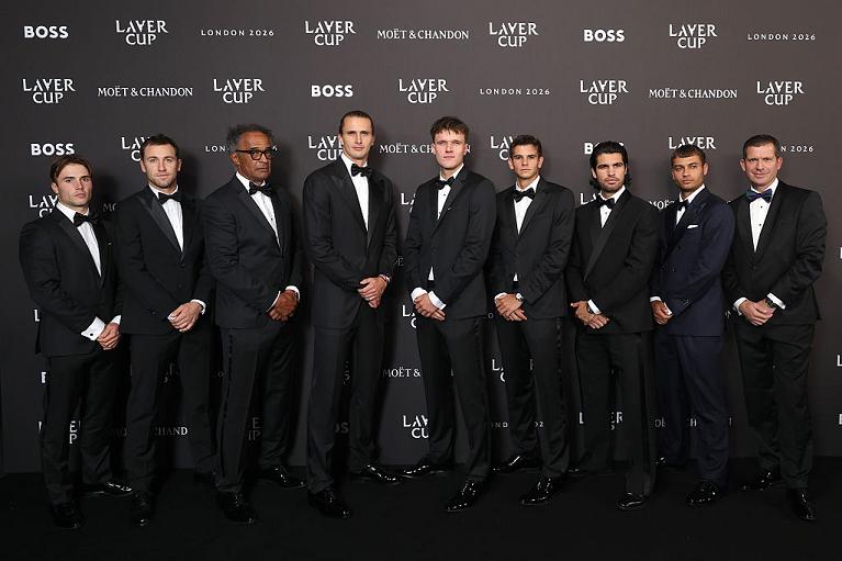 Il Team Europe alla cena di gala della Laver Cup (Getty Images)