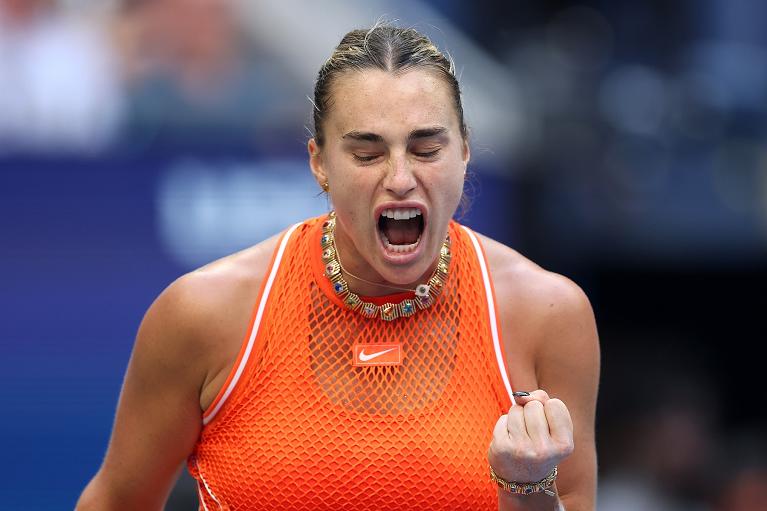 Tutta la grinta di Aryna Sabalenka (foto Getty Images)