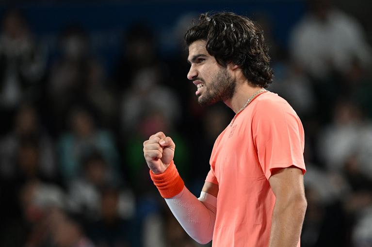 Il pugno di Alcaraz (Getty Images)