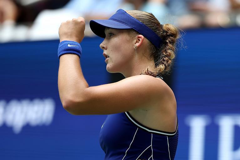 L'esultanza di Mirra Andreeva (foto Getty Images)