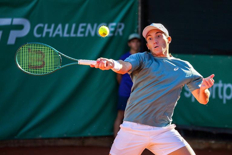 Michele Ribecai in azione al Banca Mediolanum Florence Open (Foto Fontana)