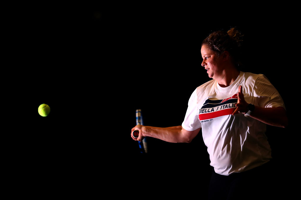 Kim Clijsters in uno degli ultimi allenamenti prima del rientro