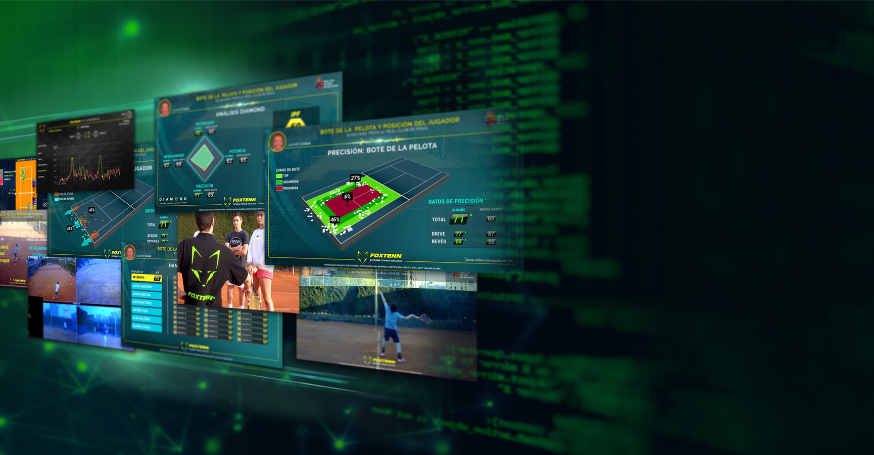 Il sistema FoxTenn, che ha sostituito Hawk Eye negli anni, restituisce anche informazioni, statistiche e dati