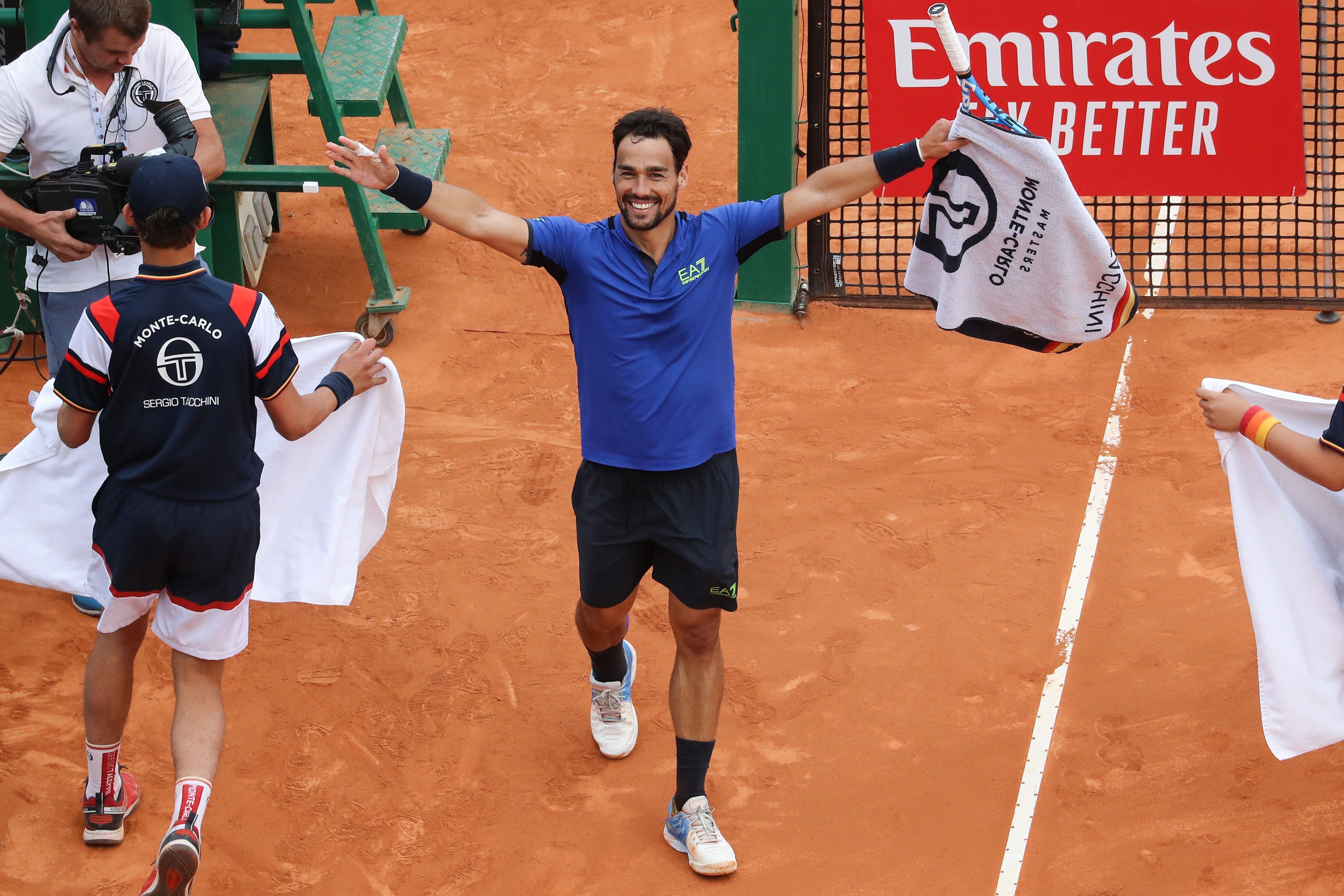 Fabio Fognini festeggia la prima finale in un Atp Masters 1000 della carriera
