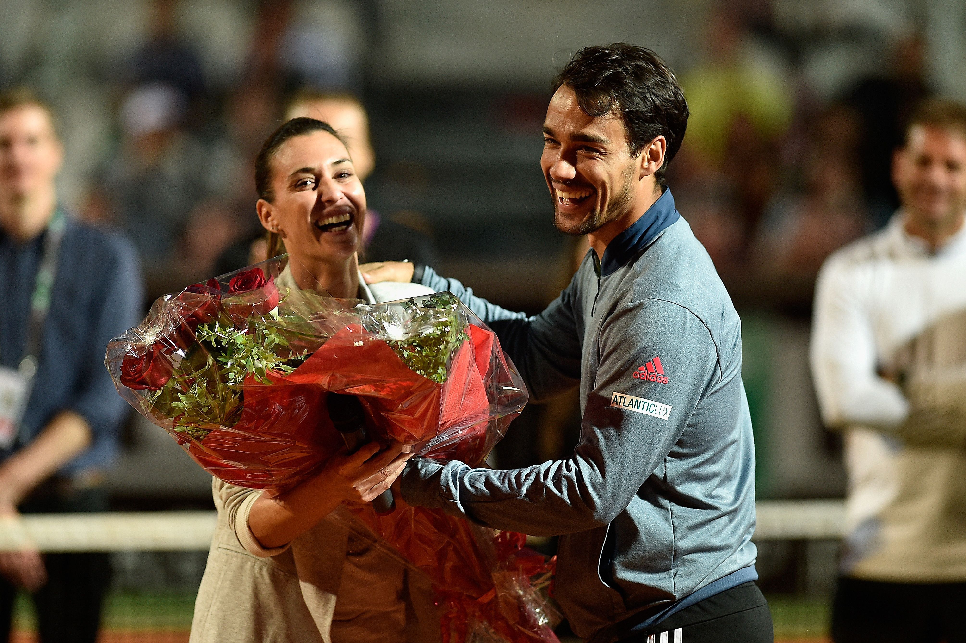 Fabio Fognini e Flavia Pennetta a Roma nel 2016