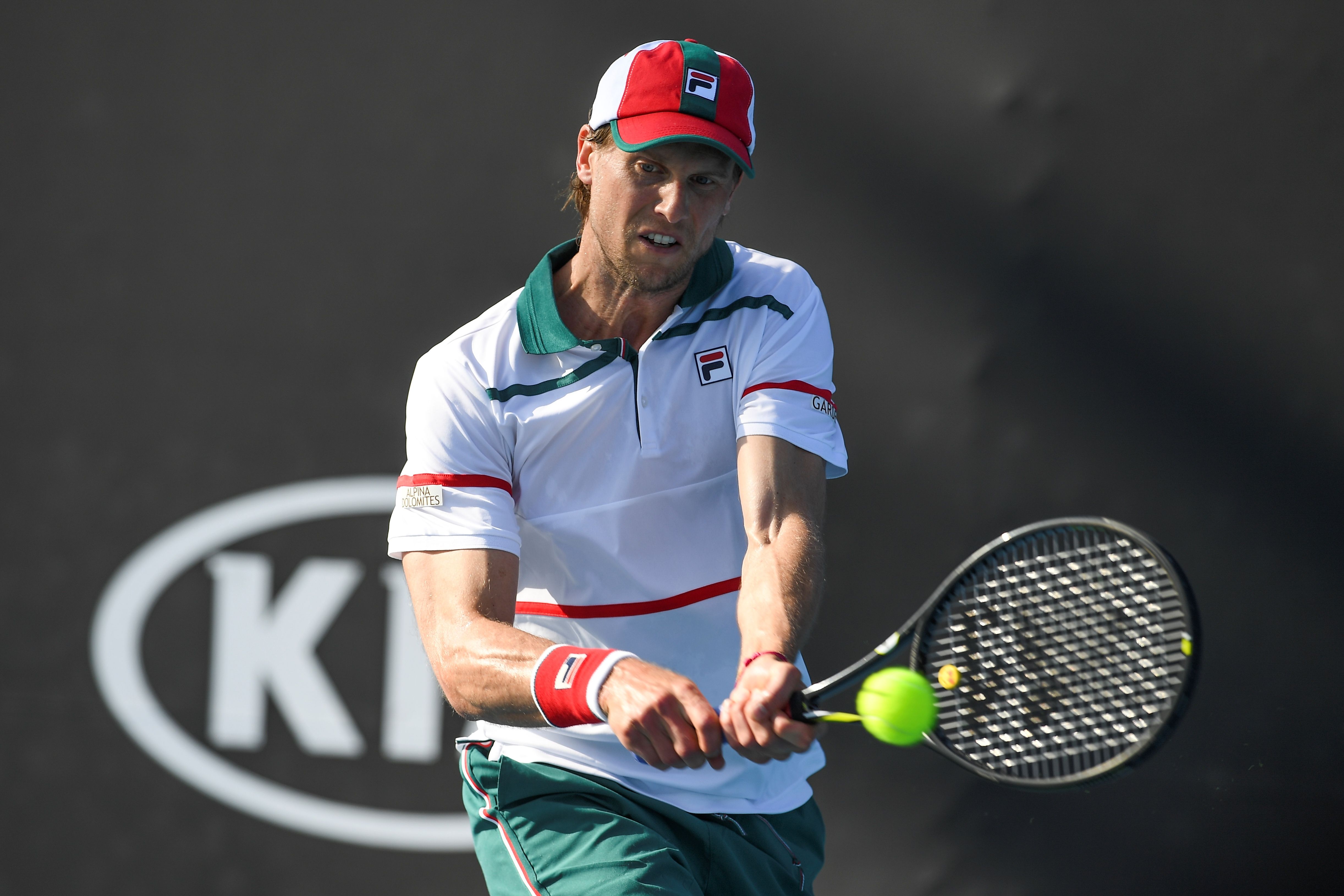 La rivisitazione del classico da parte di Fila, in versione tricolore bianco rosso e verde su Andreas Seppi 