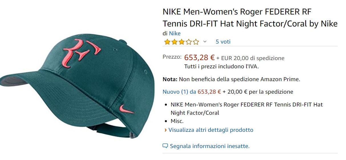 Su Amazon questo modello verde-acqua con logo arancio-salmonato costa oltre 600 euro