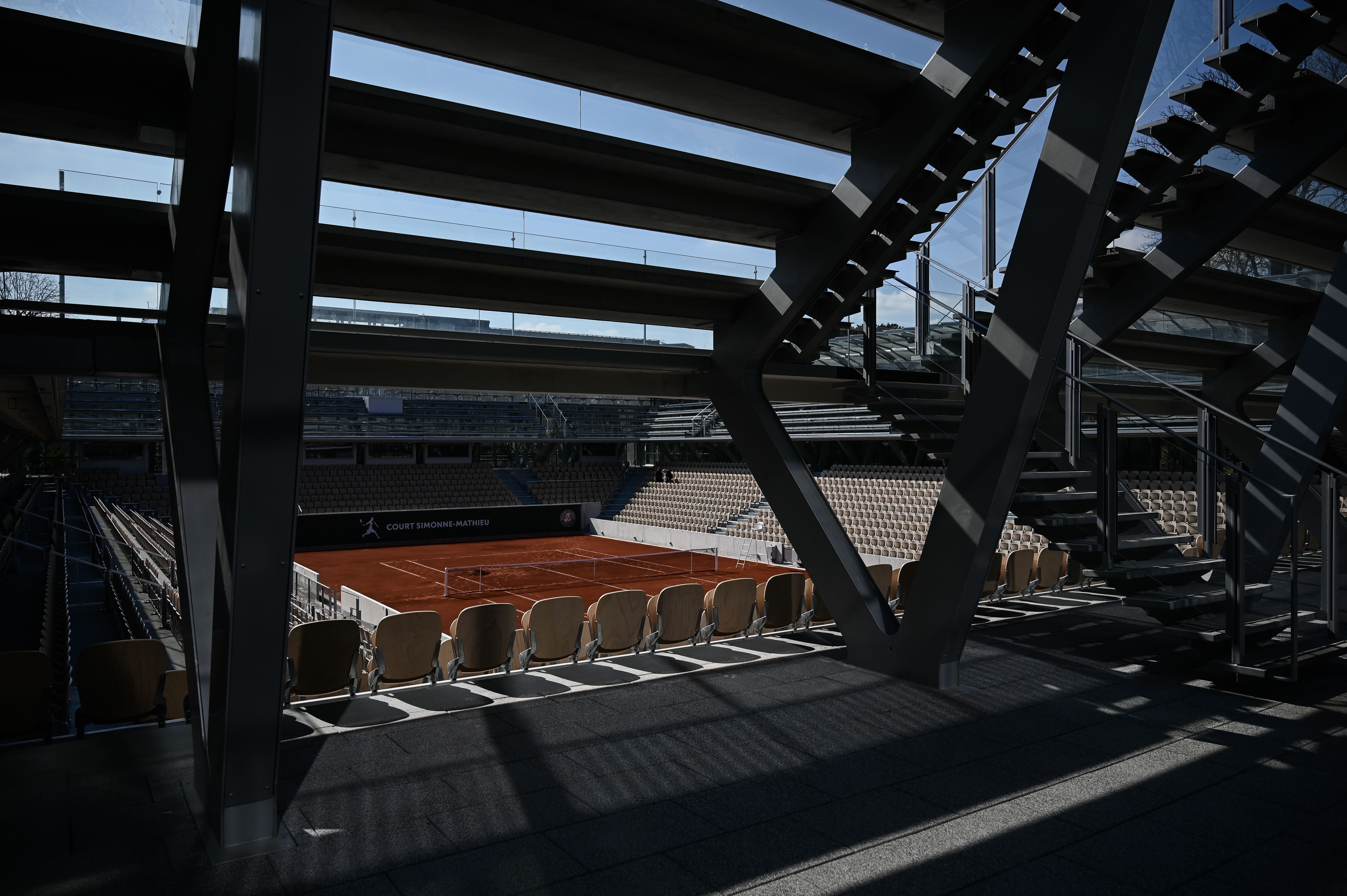 Un dettaglio delle tribune del Simonne Mathieu