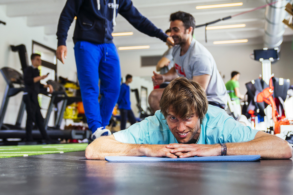 Andreas Seppi durante un allenamento a Bordighera