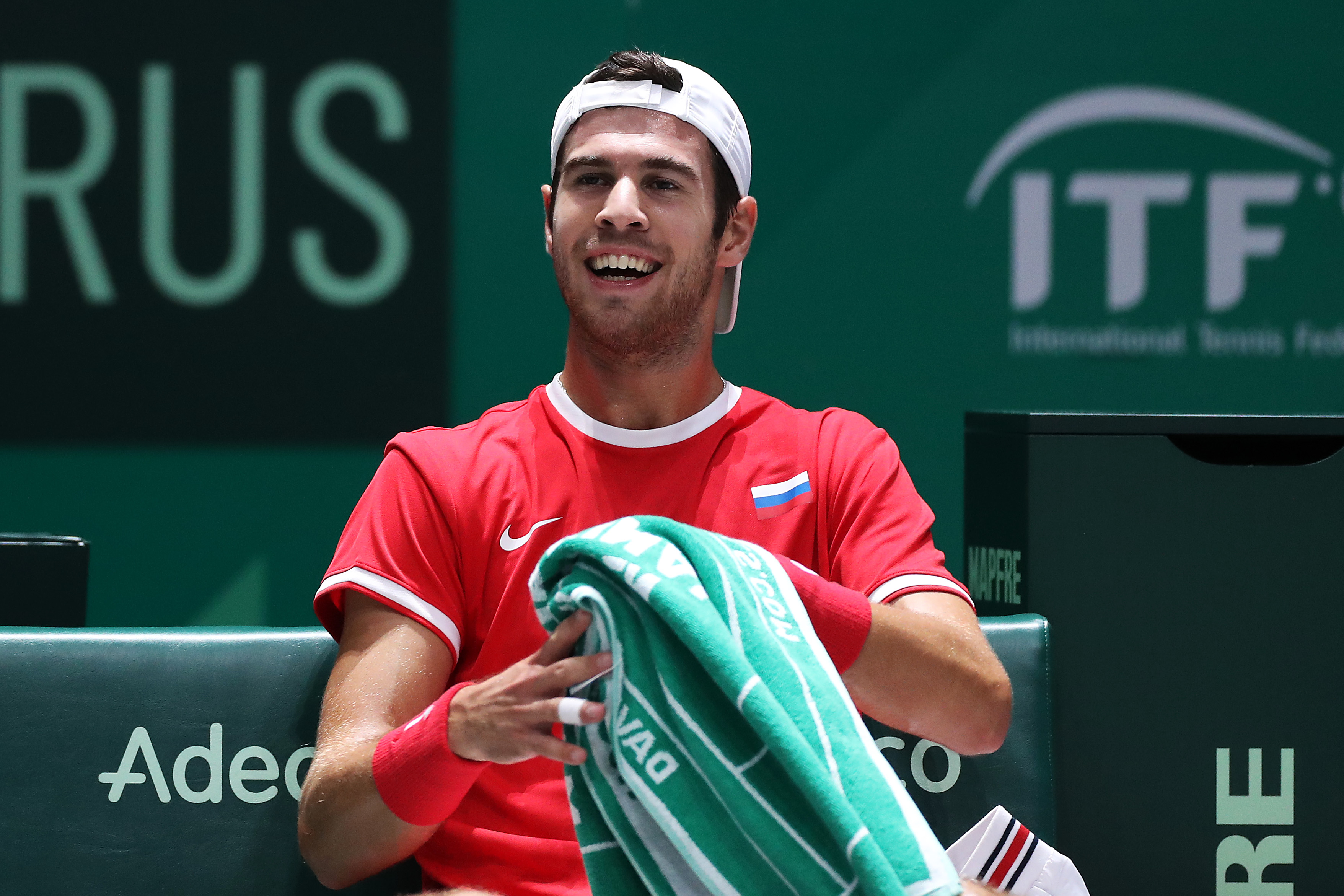 Karen Khachanov alle finali di Coppa Davis di Madrid