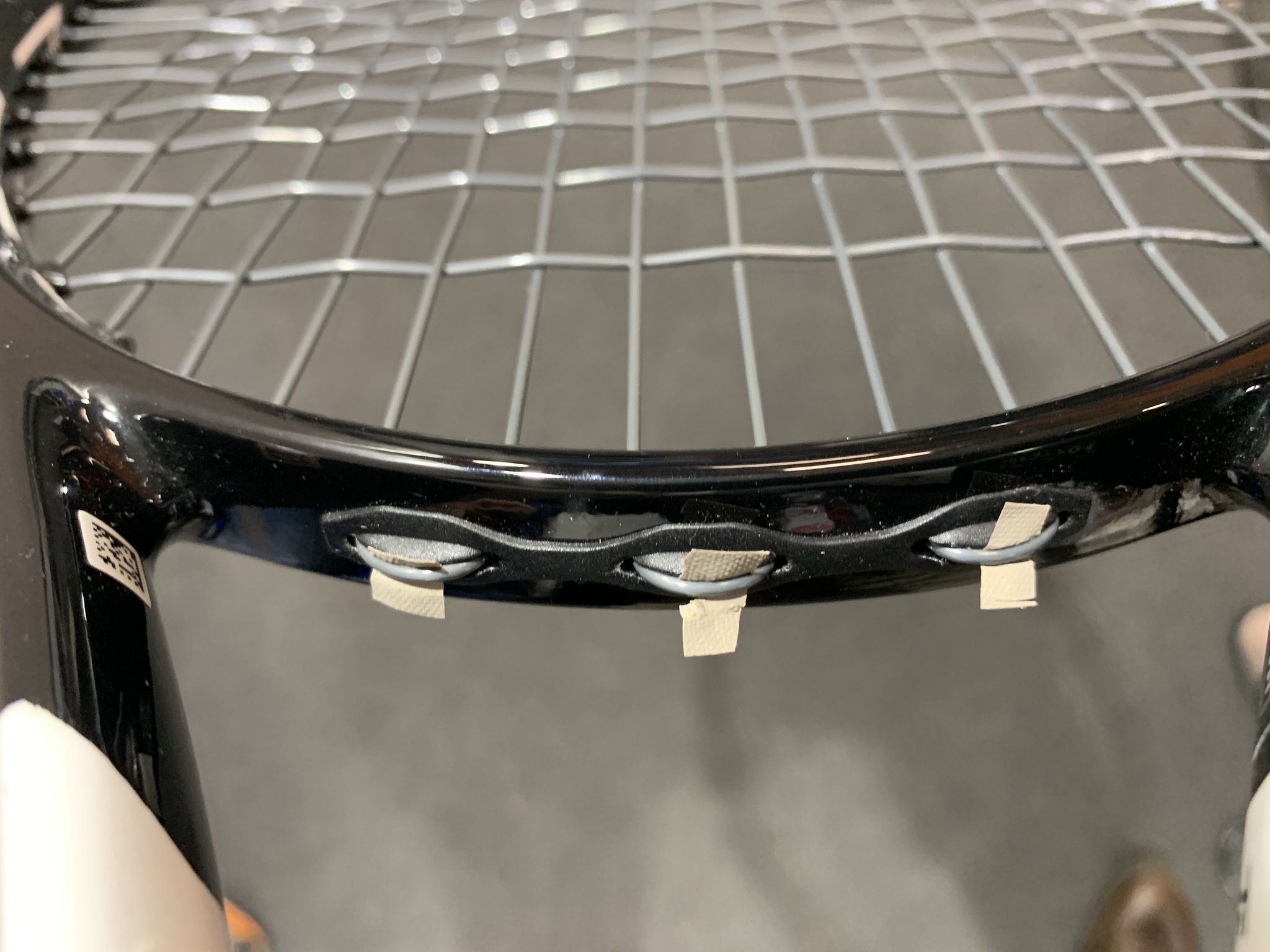 Un dettaglio ravvicinato dell'attrezzo di Sinner