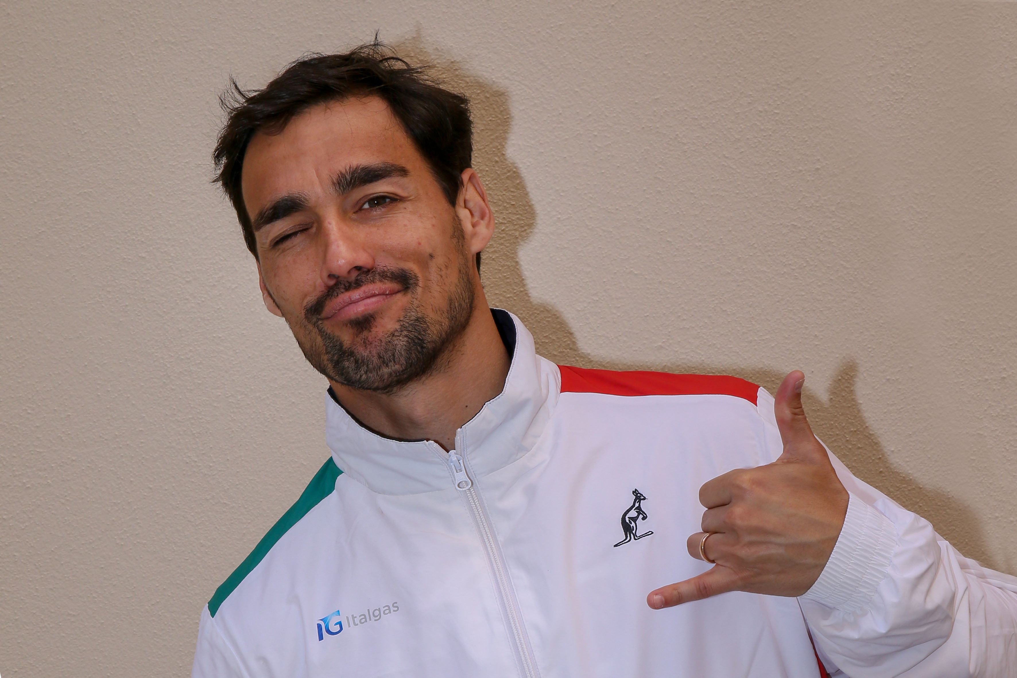 Fabio Fognini scherza