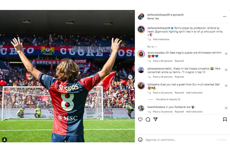 Visti dai social: Stefanos star a Marassi e le novità di Sinner