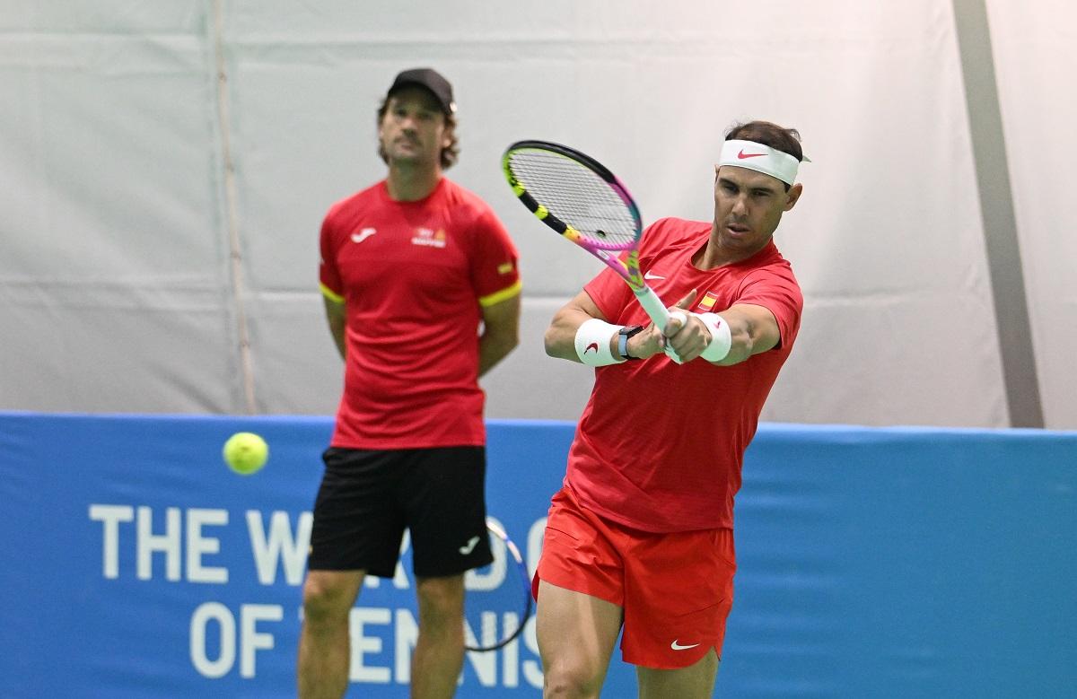 Il primo allenamento di Rafa Nadal in Coppa Davis
