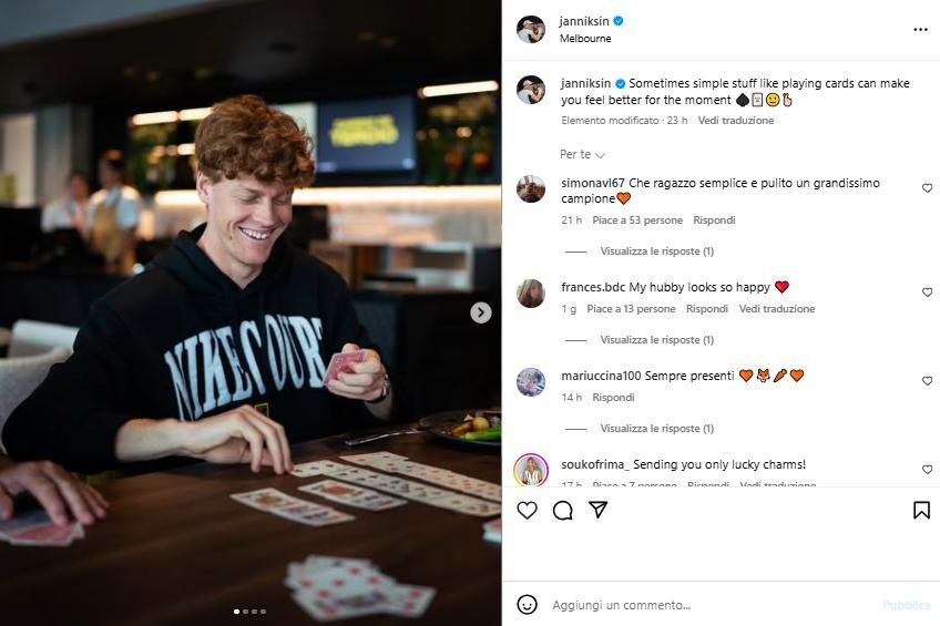 Visti dai social: il burraco di Jannik e crio-Swiatek