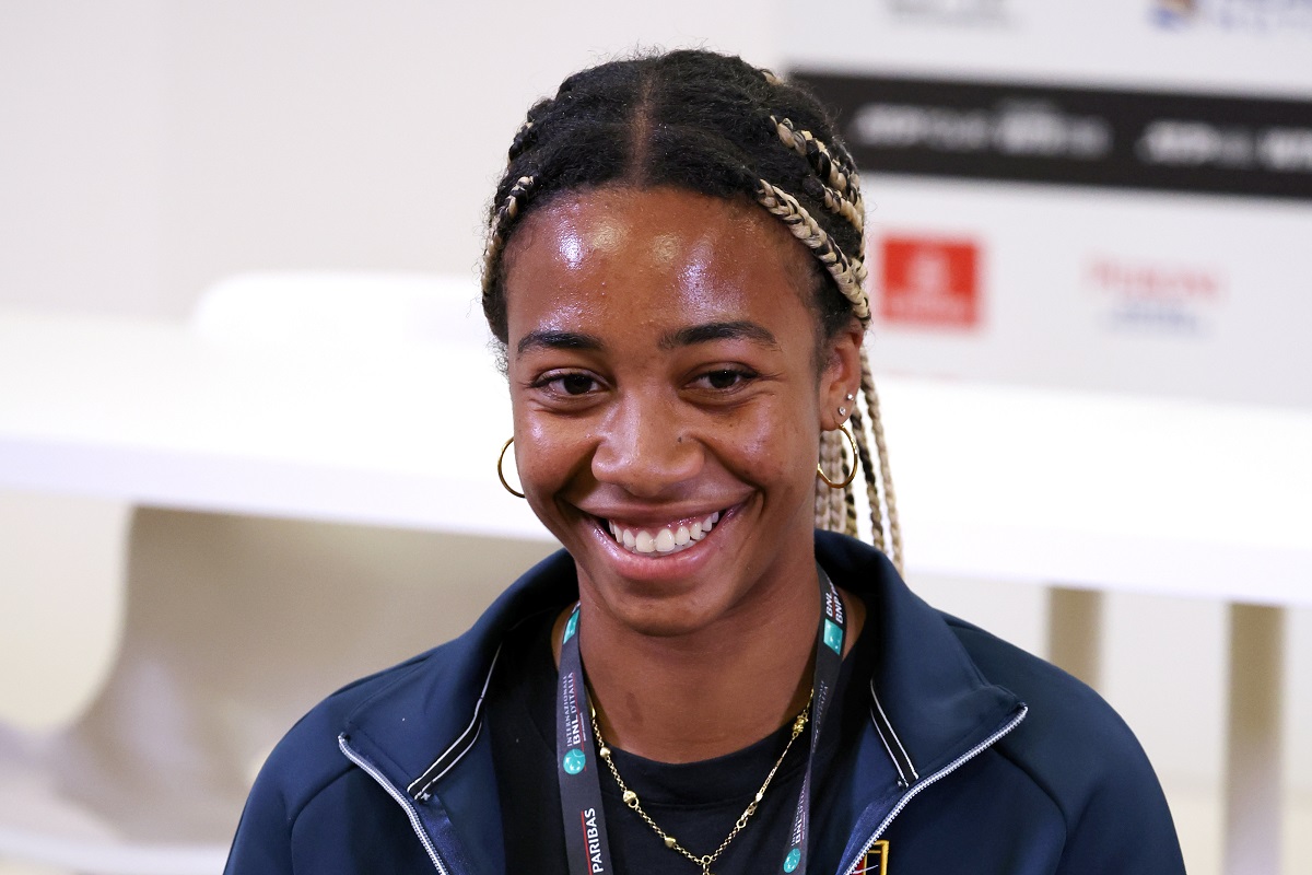 Tyra Grant in conferenza stampa agli Internazionali BNL d'Italia (Foto FITP)