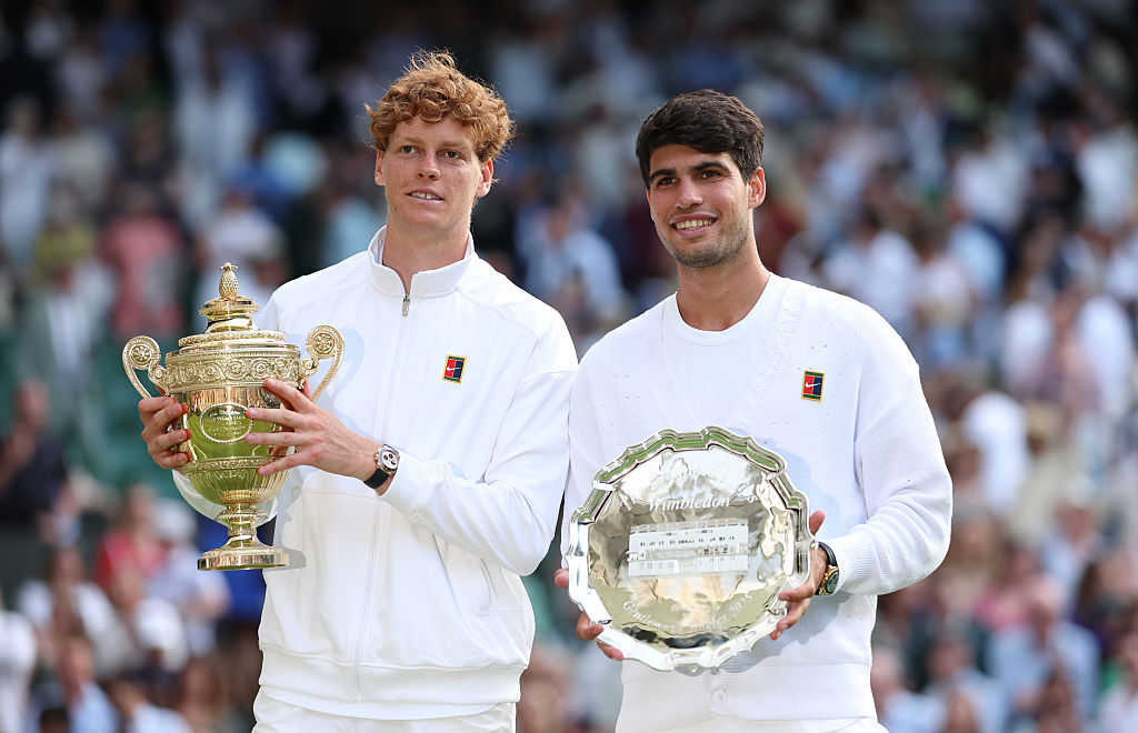 Foto di rito per i due finalisti della 138° edizione di WImbledon (Getty)