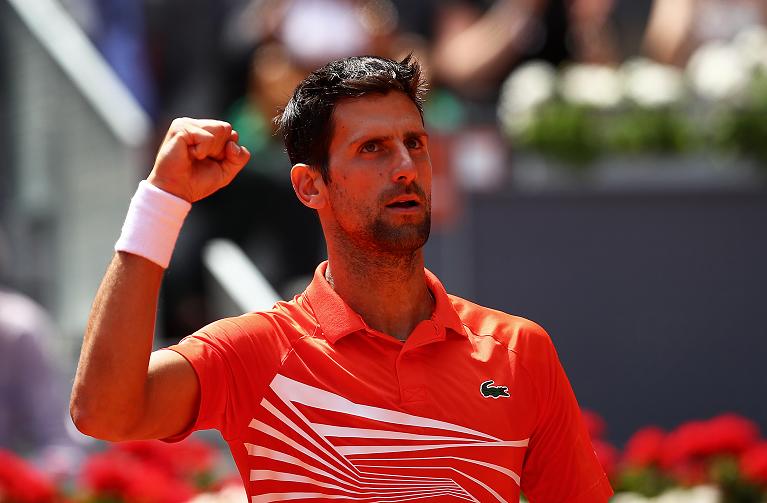L'esultanza di Novak Djokovic