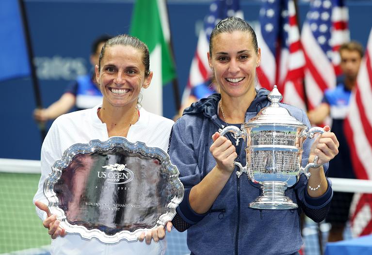 Us Open 2015 - la storica finale tricolore: la finalista Roberta Vinci e la vincitrice Flavia Pennetta